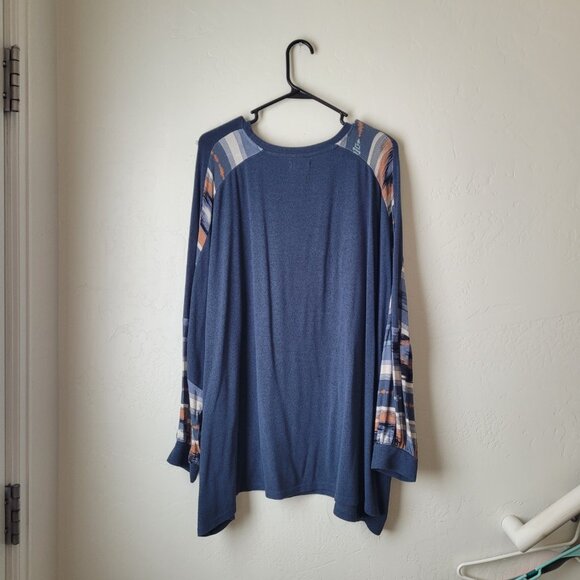 Maurices Plus Size Geo Print Sleeve Mixer Blouse - Picture 6 of 7